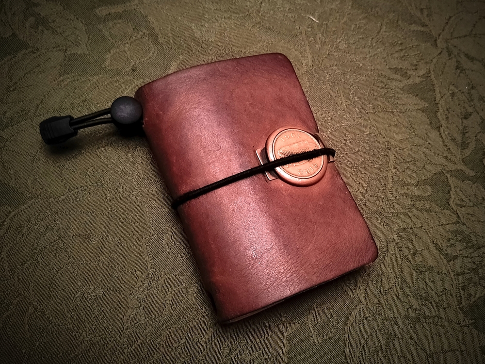Recreation of the Traveler's Notebook, Passport size, with money clip and card holder.