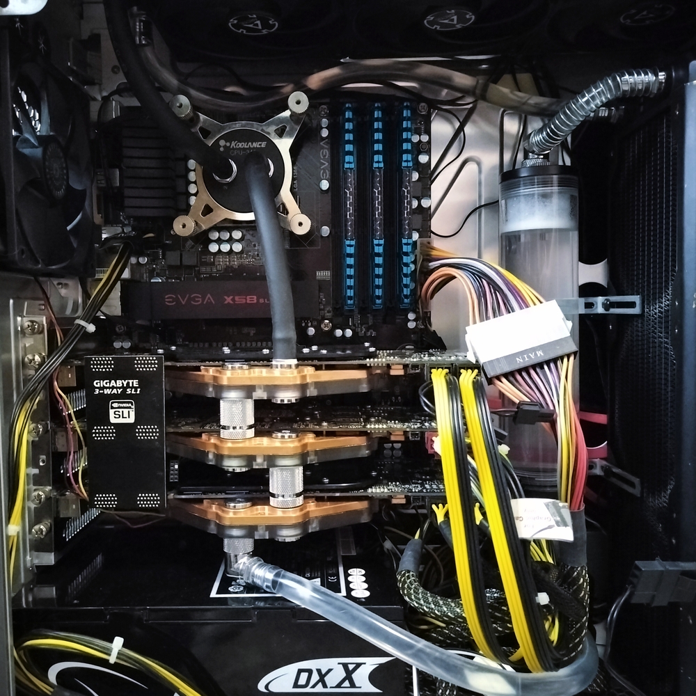 All components installed and loop filled with distilled water.