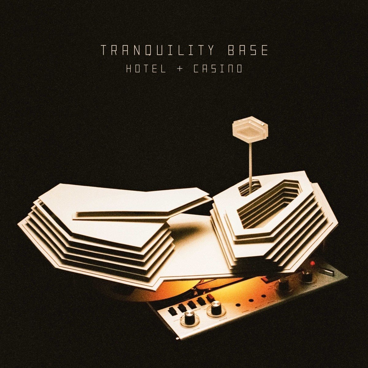 Album art for Tranquility Base Hotel & Casino by the Arctic Monkeys featuring a handmade concept model of the fictional location.